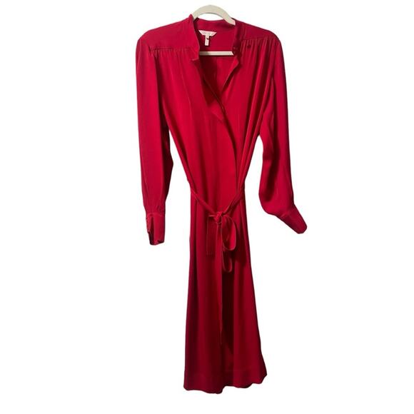 Rebecca Taylor Long Sleeve Red Silk Dress Medium New Retails $365 - Picture 5 of 12